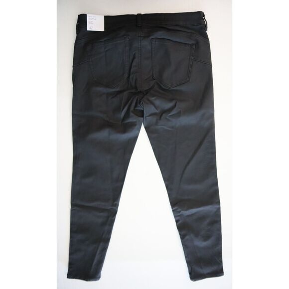 Mango Women’s Sz 10 Black Waxed Push-Up Low Waist Tight Fit Skinny Jeans - Picture 2 of 11